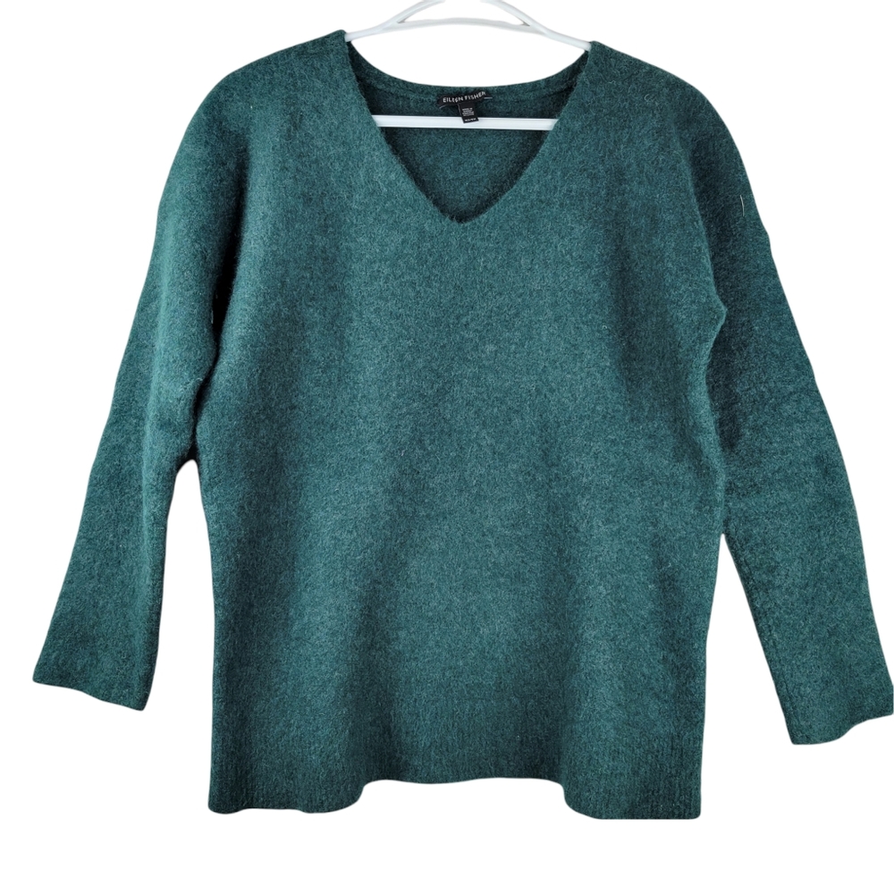 Eileen Fisher Cashmere and Silk Blend V-Neck Sweater